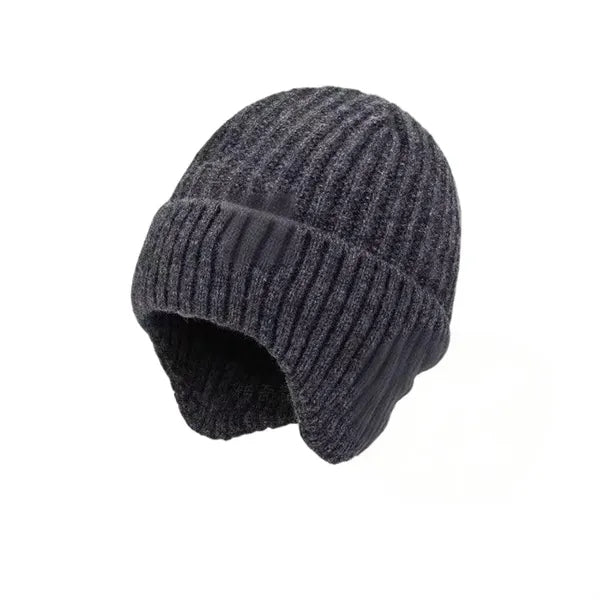 Men's winter warm ear protection thick knitted wool hat