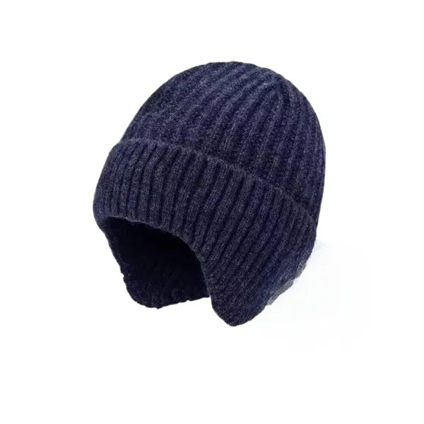 Men's winter warm ear protection thick knitted wool hat