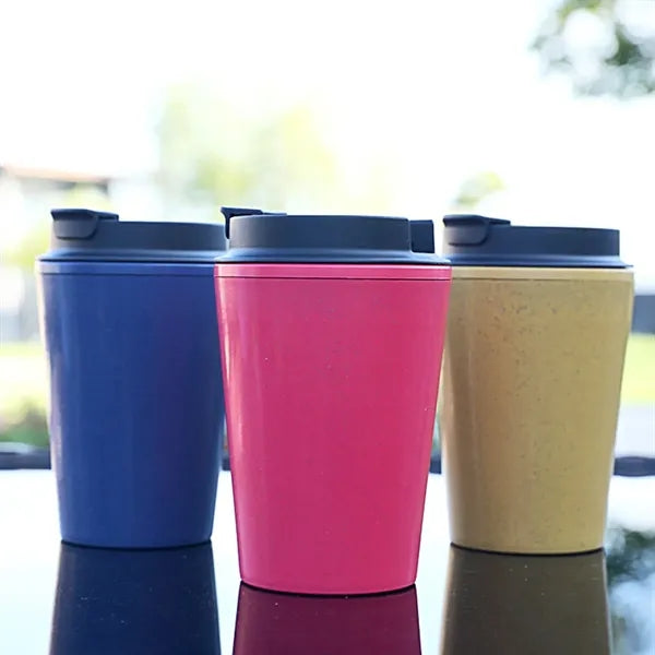 Eco-Friendly Wheat Straw Travel Mug with Lid