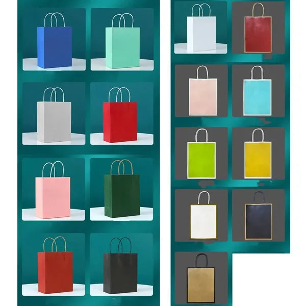 Multi-Color Kraft Paper Bags for Gifts and Packaging