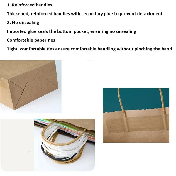 Multi-Color Kraft Paper Bags for Gifts and Packaging