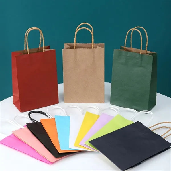 Multi-Color Kraft Paper Bags for Gifts and Packaging