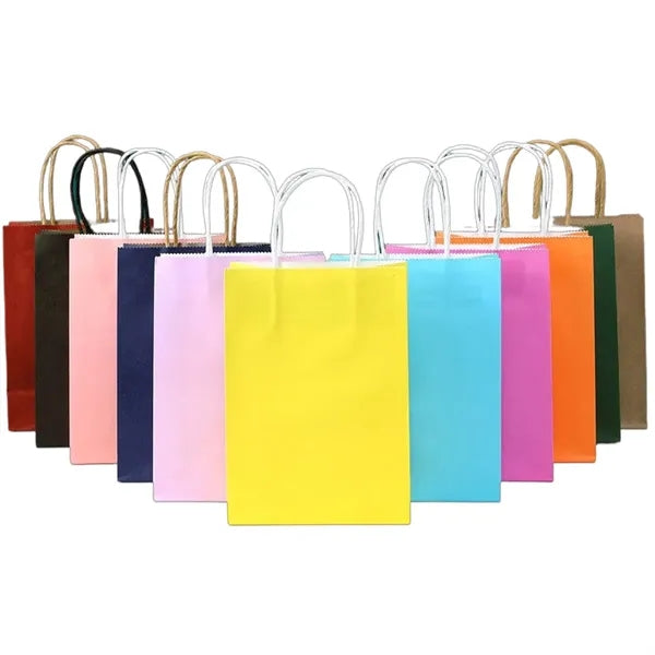 Multi-Color Kraft Paper Bags for Gifts and Packaging