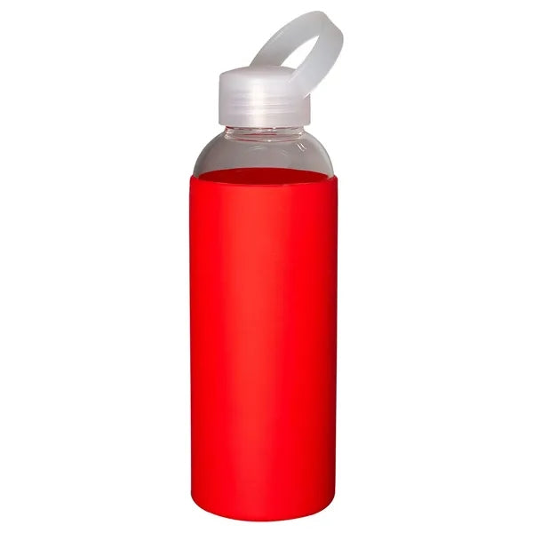 18 oz Glass Bottle With Color Silicone Sleeve