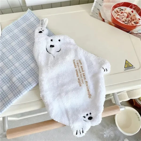 Polar Bear Hand Towel Hanging Washcloth