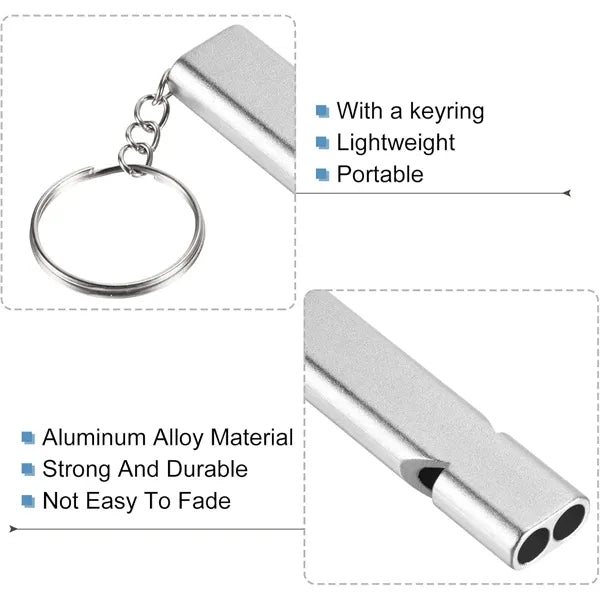 Double Tubes Whistle with Keychain