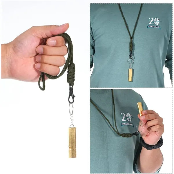 Double Tubes Whistle with Keychain