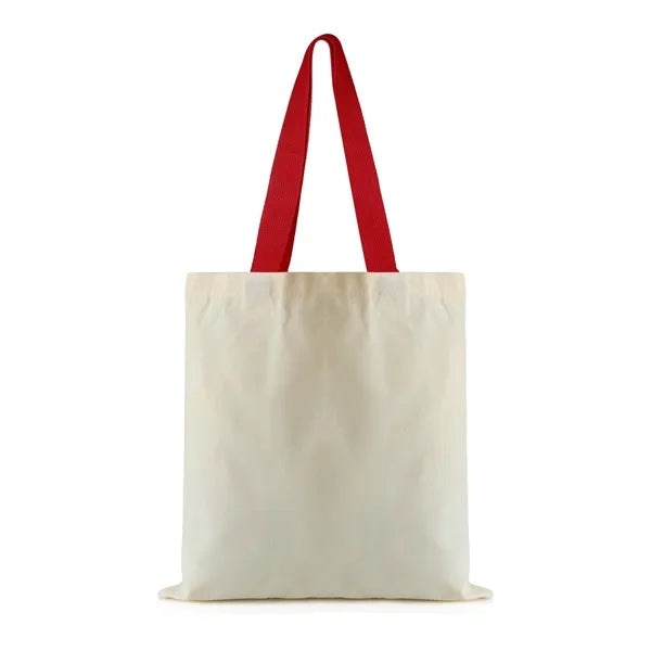 12 oz. Cotton Canvas Tote Bag with Colored Handles