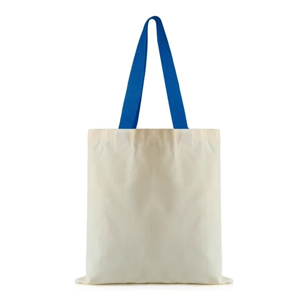 12 oz. Cotton Canvas Tote Bag with Colored Handles