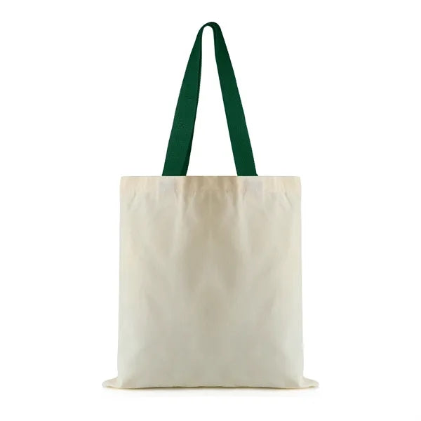 12 oz. Cotton Canvas Tote Bag with Colored Handles