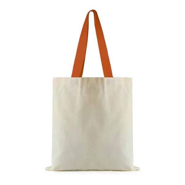 12 oz. Cotton Canvas Tote Bag with Colored Handles