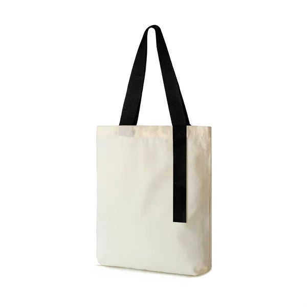 12 oz. Cotton Canvas Tote Bag with Ribbon Accent Handles