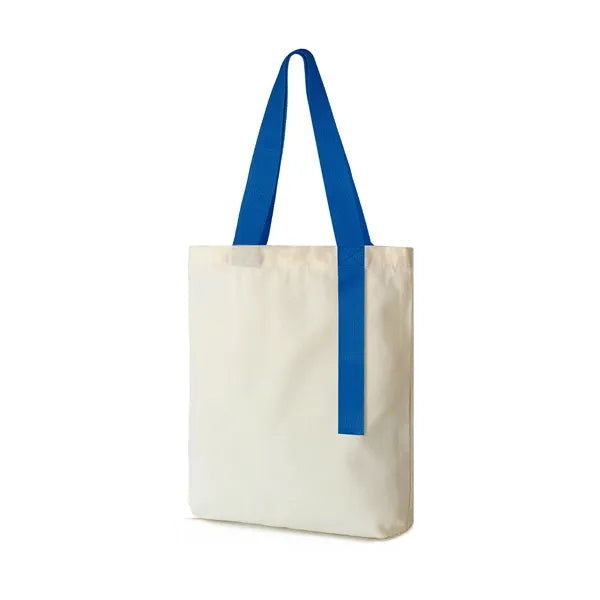 12 oz. Cotton Canvas Tote Bag with Ribbon Accent Handles