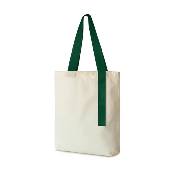 12 oz. Cotton Canvas Tote Bag with Ribbon Accent Handles