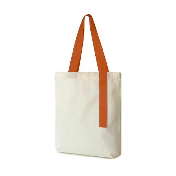 12 oz. Cotton Canvas Tote Bag with Ribbon Accent Handles