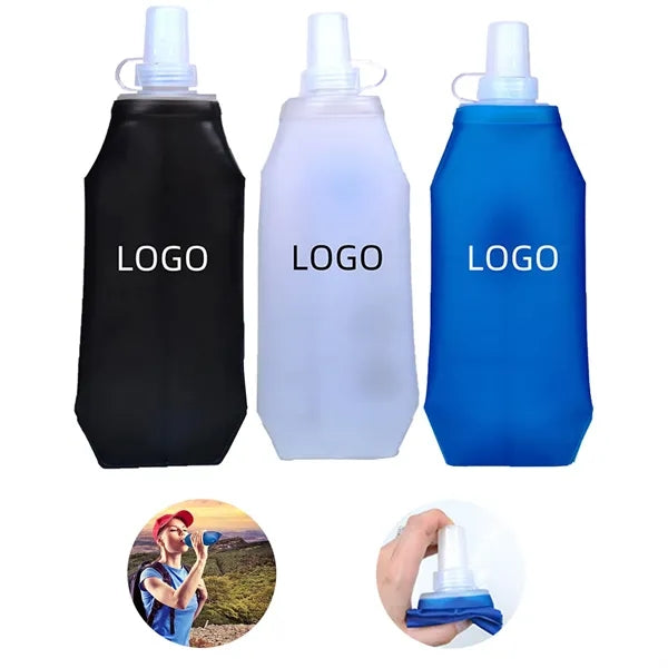 8oz TPU Collapsible Water Bottle With Lid