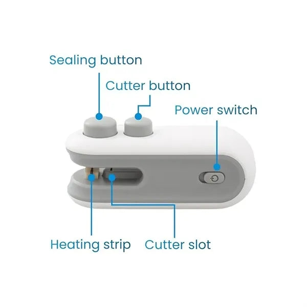 Rechargeable 2-In-1 Bag Hot Sealing Machine