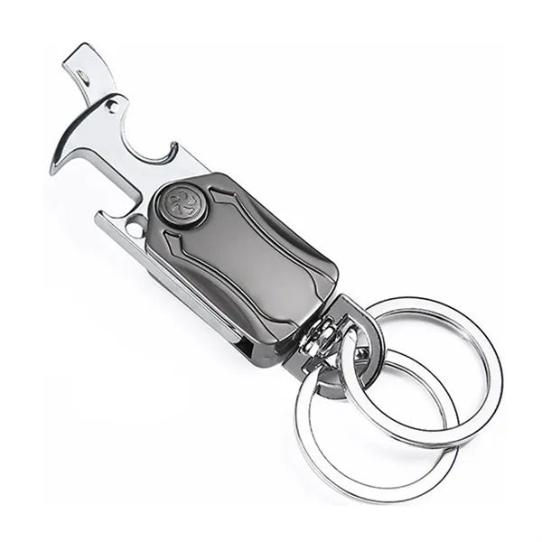 Key Ring with Cutter Bottle Opener 360 degree Rotating Gyro