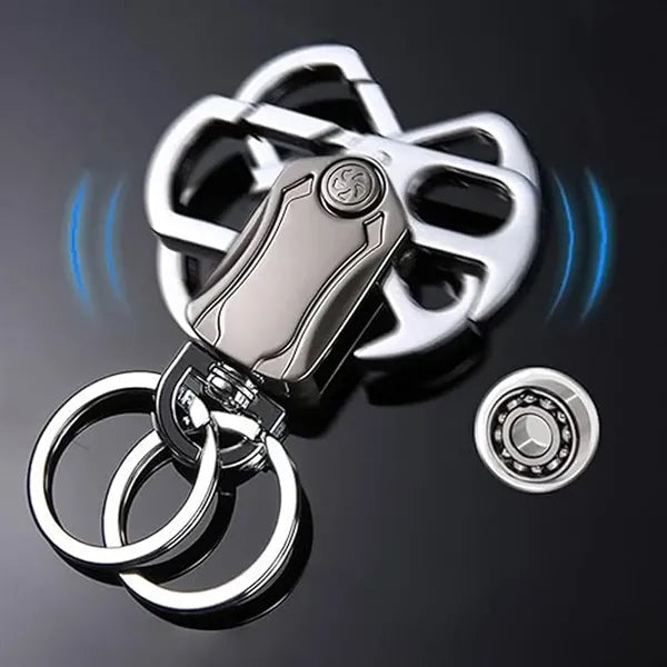 Key Ring with Cutter Bottle Opener 360 degree Rotating Gyro