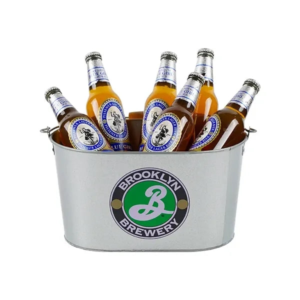 5 QT Metal Buckets Ice Pails w/wooden handle