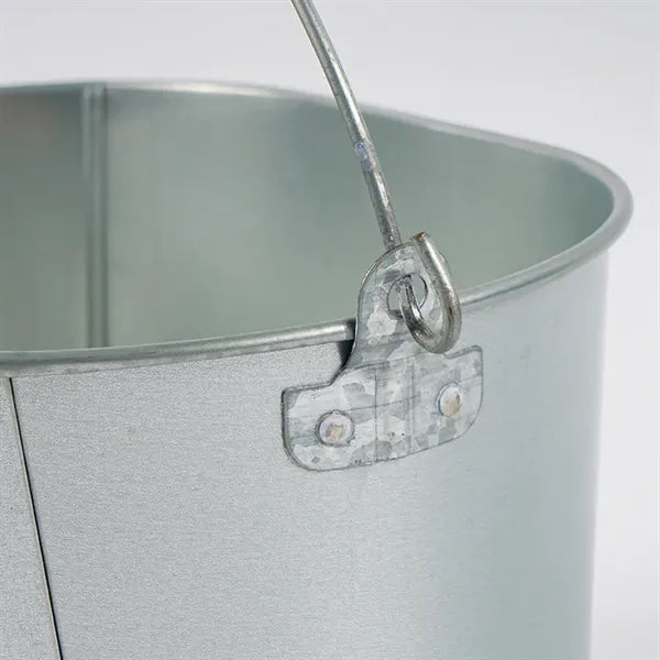 5 QT Metal Buckets Ice Pails w/wooden handle