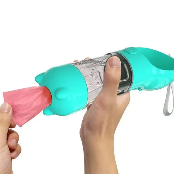 Multi functional pet feeder with garbage storage