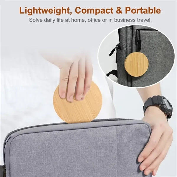 Round Bamboo Multi USB Charging Adapter Cable Kit
