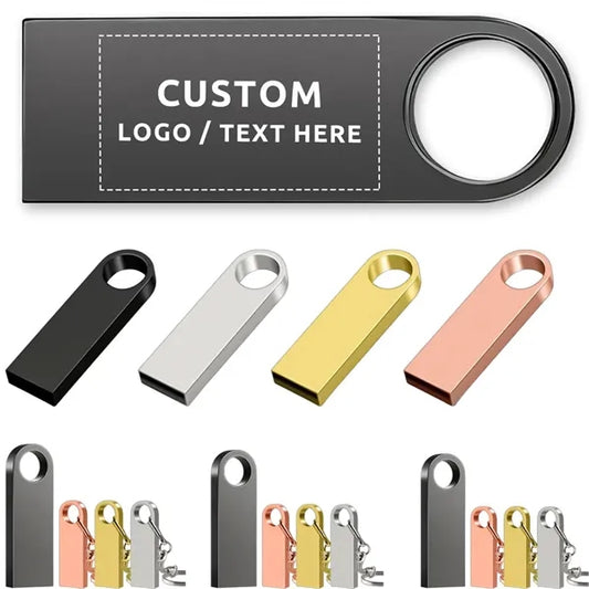 High-Speed USB 32GB Metal Flash Drive with Keychain