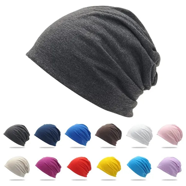 Solid color double-layer pullover hat
