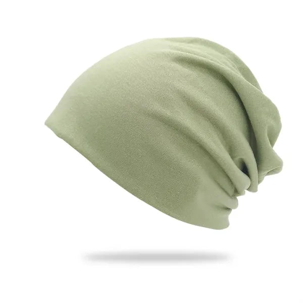 Solid color double-layer pullover hat
