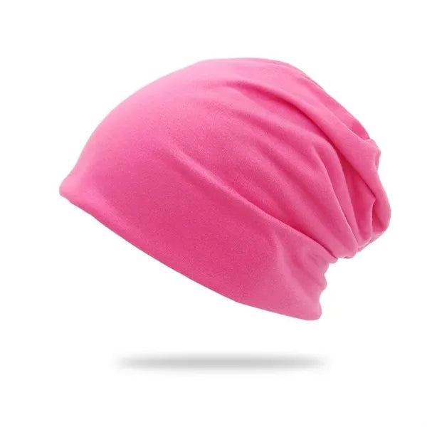 Solid color double-layer pullover hat