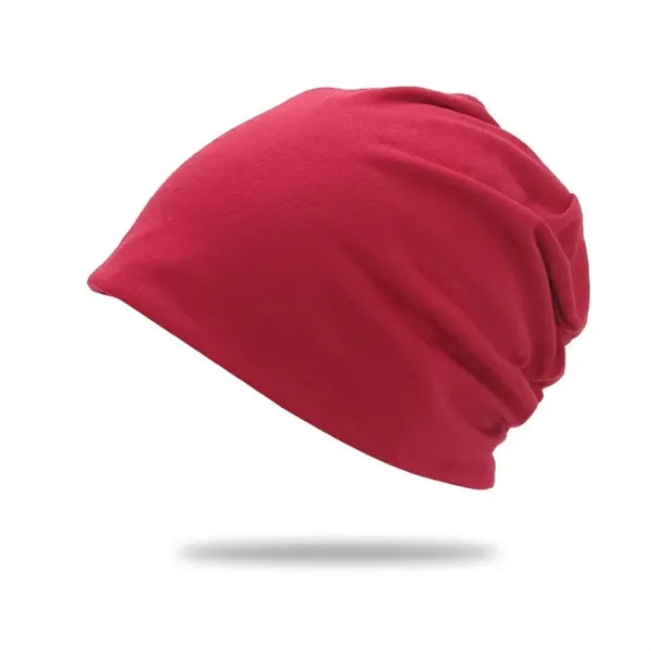 Solid color double-layer pullover hat