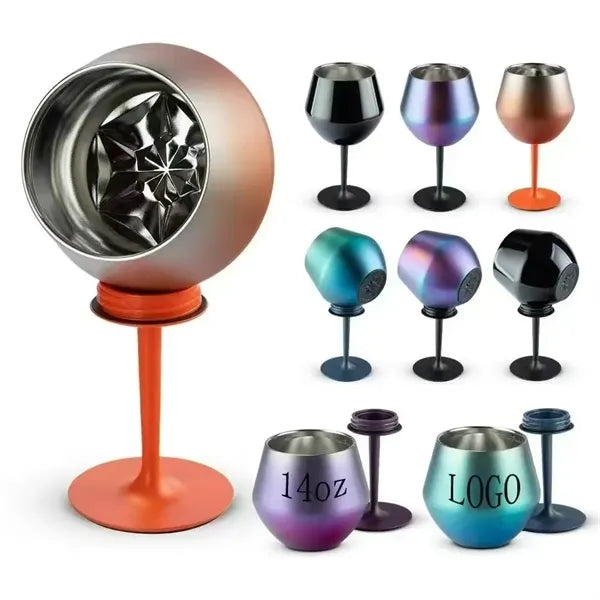 14oz stainless steel wine glass