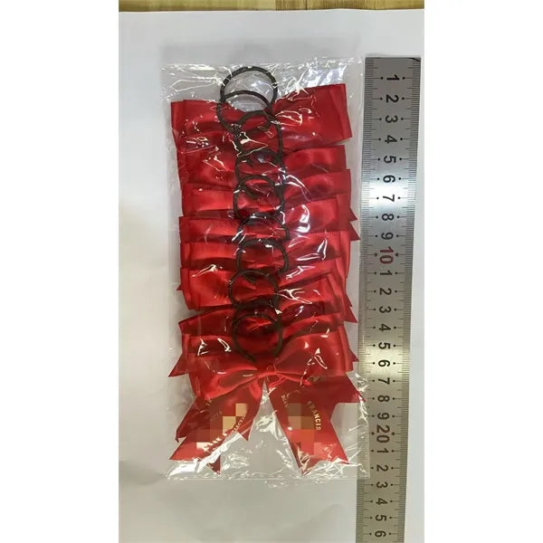 Satin Bow with Elastic Loop for Wine Bottles