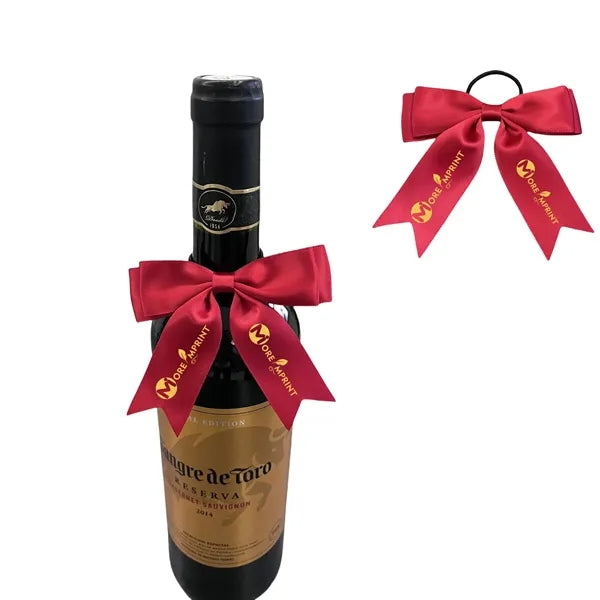 Satin Bow with Elastic Loop for Wine Bottles