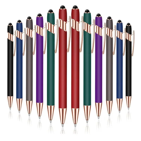 Incline Soft Touch Stylus Metal Pen - Laser Engraved
