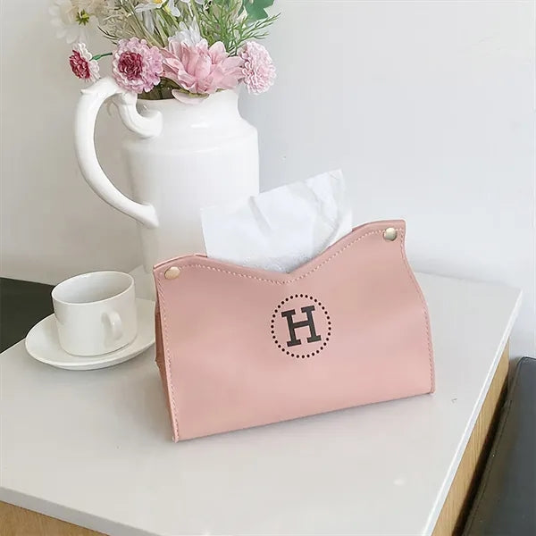 Leather tissue box