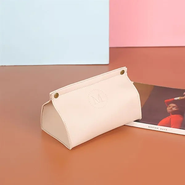 Leather tissue box