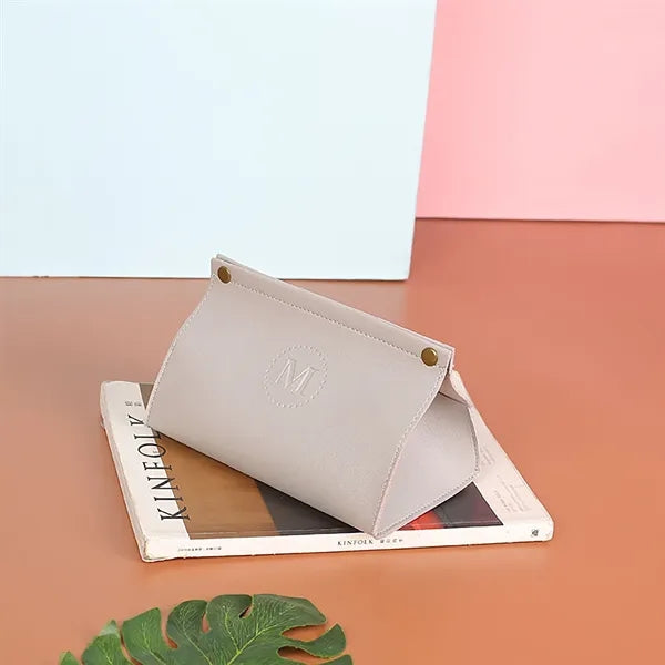 Leather tissue box
