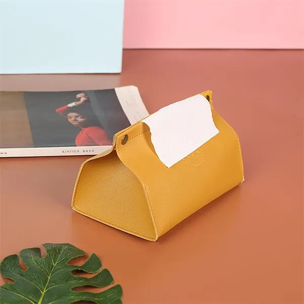 Leather tissue box
