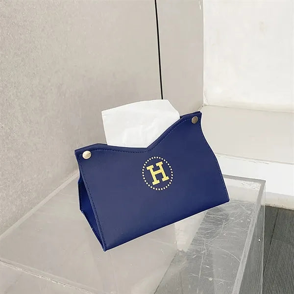 Leather tissue box