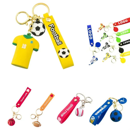 PVC Soccer Keychain - Sports Ball Charm Bag Decor