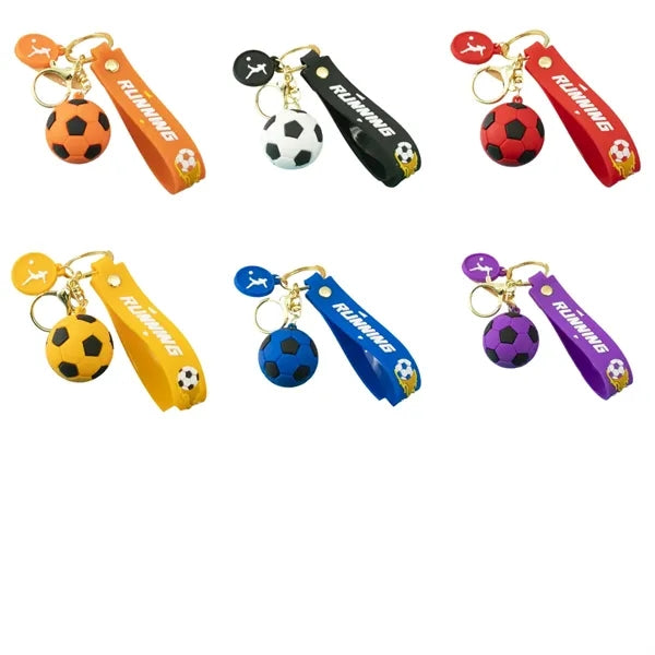 PVC Soccer Keychain - Sports Ball Charm Bag Decor