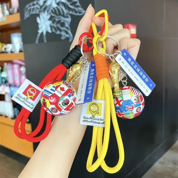 World Cup Keychain Set - Soccer Ball Trophy Backpack Charm