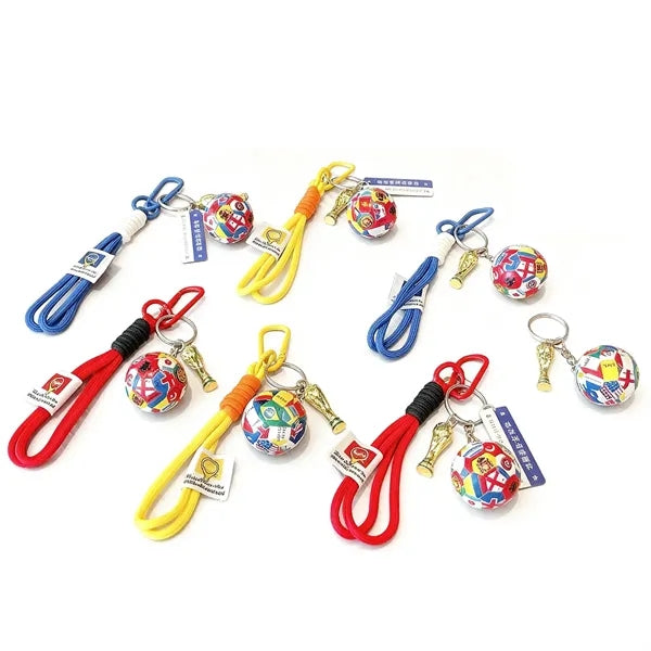 World Cup Keychain Set - Soccer Ball Trophy Backpack Charm