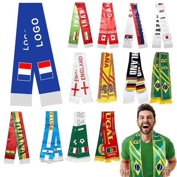 Polyester Soccer Scarf - World Cup Fan Wear Accessory