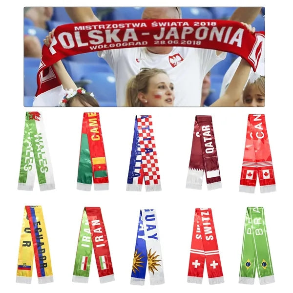 Polyester Soccer Scarf - World Cup Fan Wear Accessory