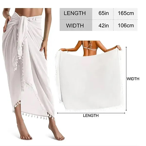 Women's Swimwear Beach Sarong Cover Up w/ Tassel