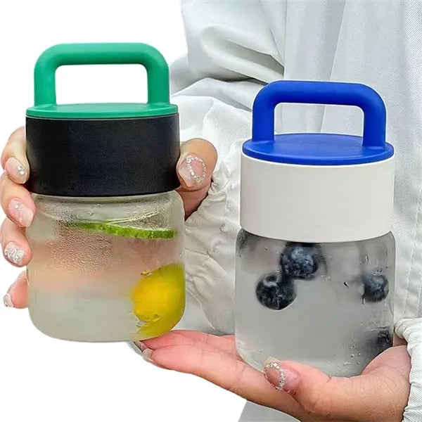 10 oz ChubbyGlass Mini Carry Glass Bottle Handled Drink Cup