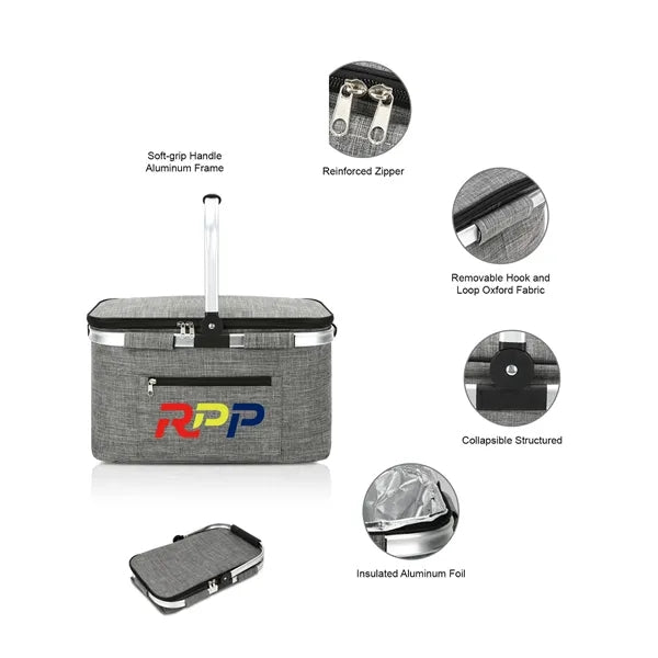 Portable Collapsible Picnic Basket Cooler